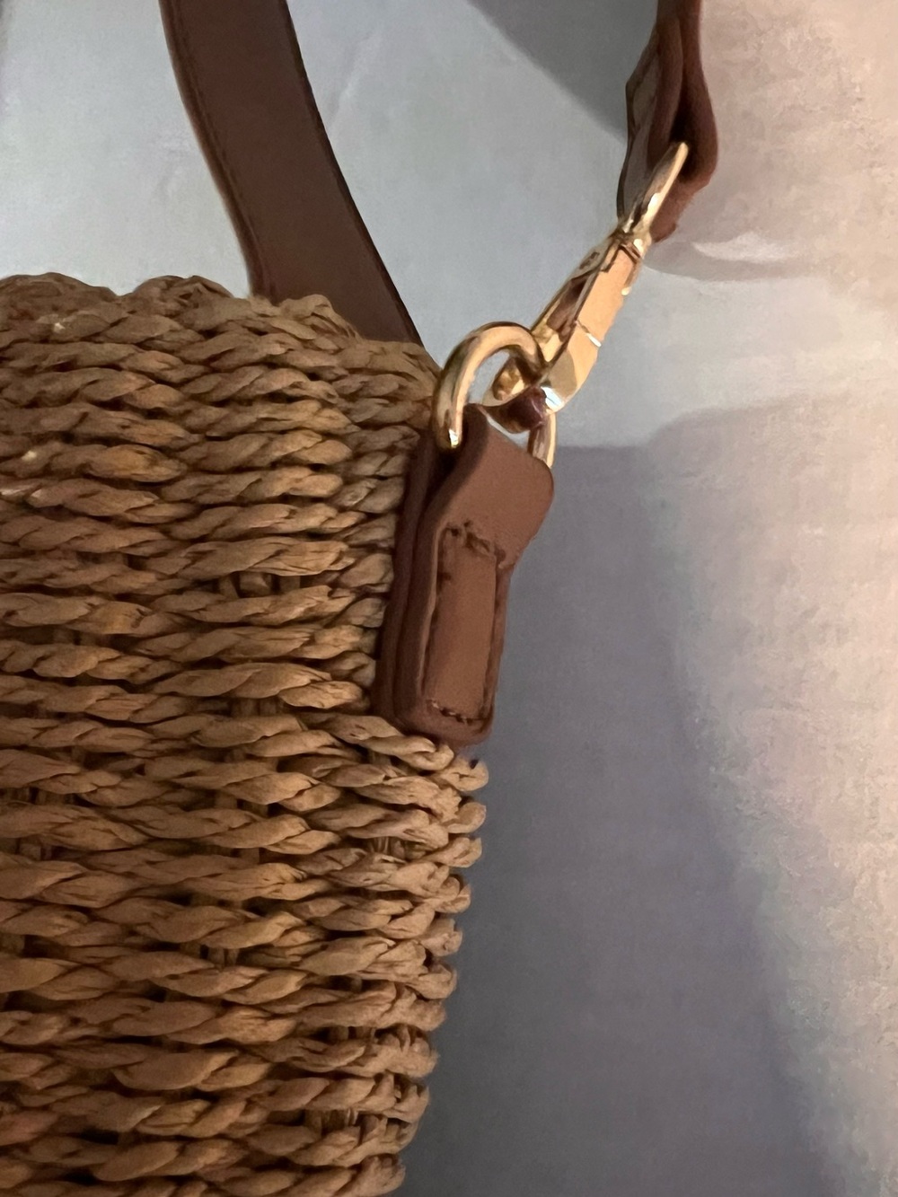 Woven Crossbody Bag in Tan and Brown - Picture 4 of 9